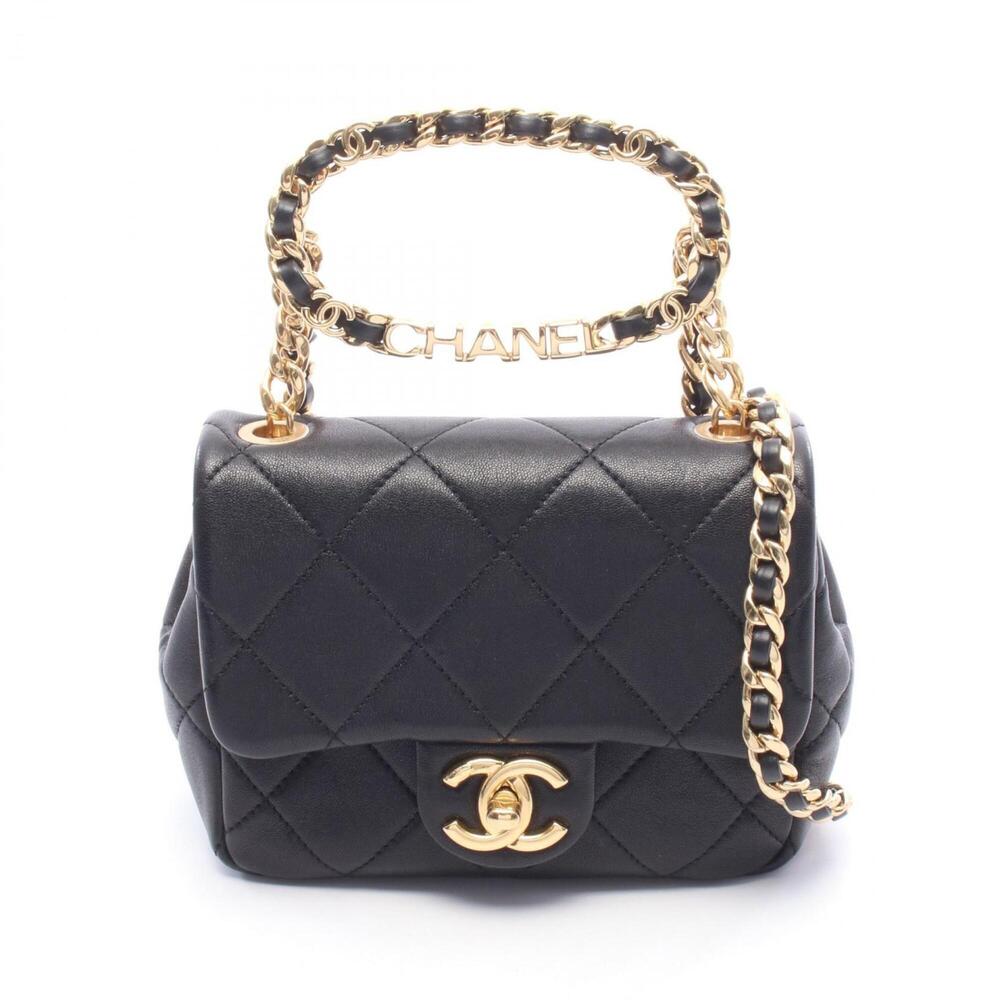 Chanel Mini Matelassé Top Handle Shoulder Bag Handbag, Lambskin Leather, Wome...